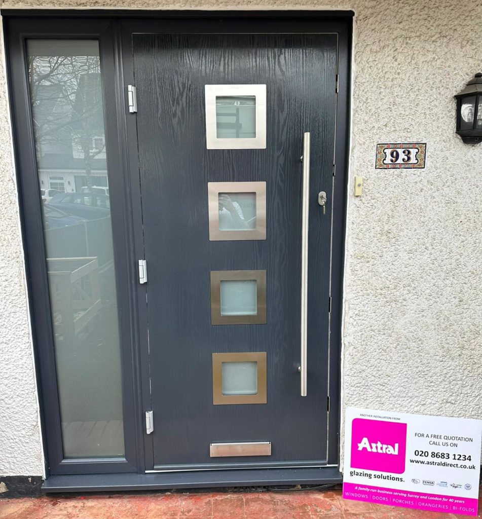 Charcoal grey composite door in Surrey.